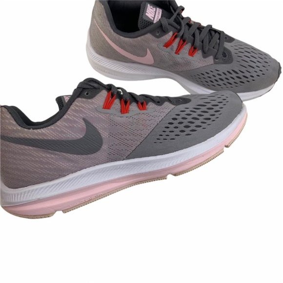 Nike Zoom Winflo 4 Pink Grey Sneaker Lace Up - Picture 3 of 9
